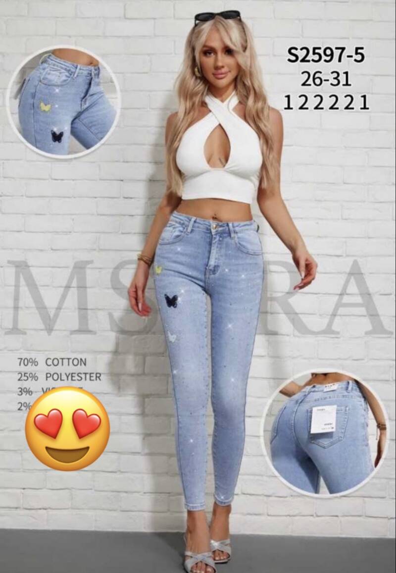 Spondnie damskie jeansy Roz 26-31, 1 Kolor Paczka 10 szt