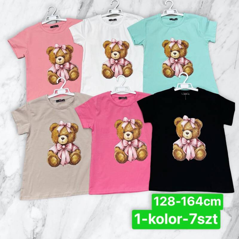 Bluzka dziewczęcy. Roz 128-164. 1 Kolor Paczka 7 szt