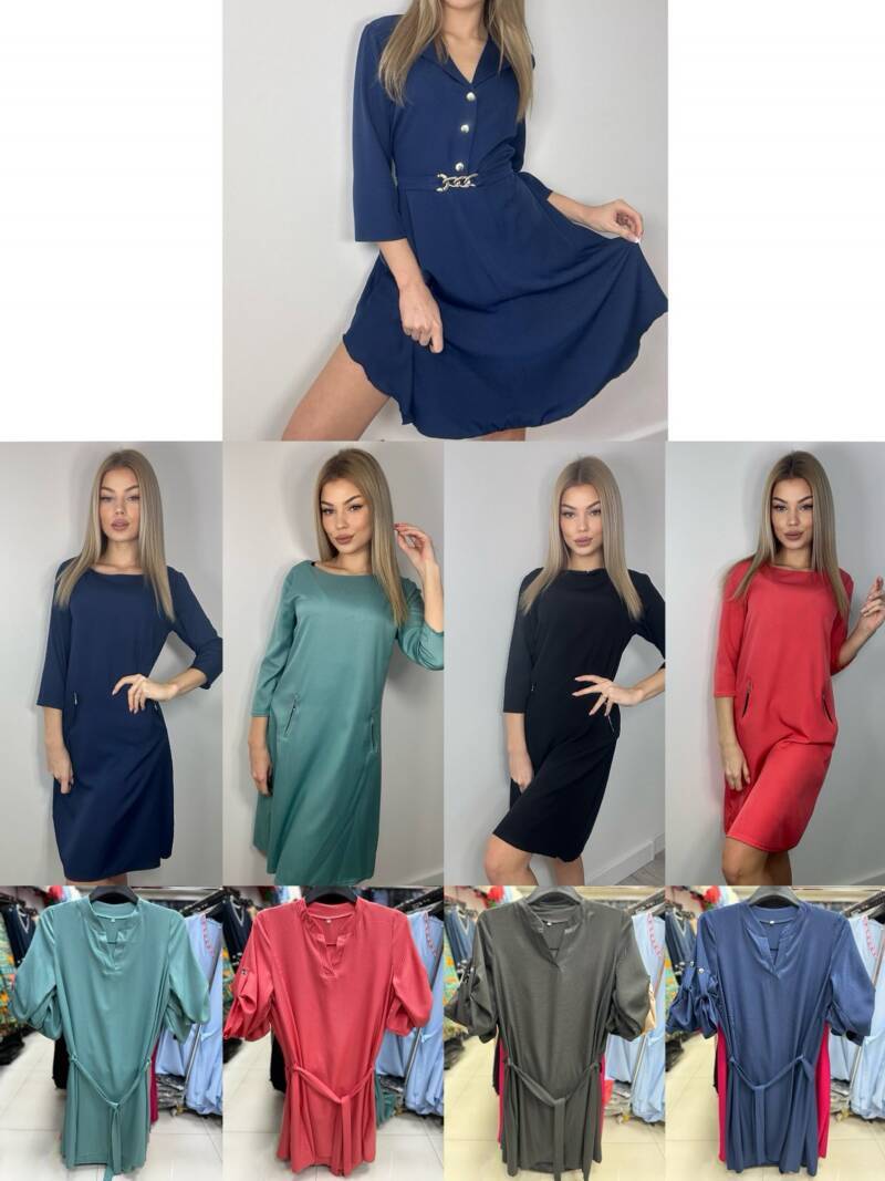 Sukienki damskie (Polska produkt) Roz 42-48 Mix Kolor Paczka 5 szt 1