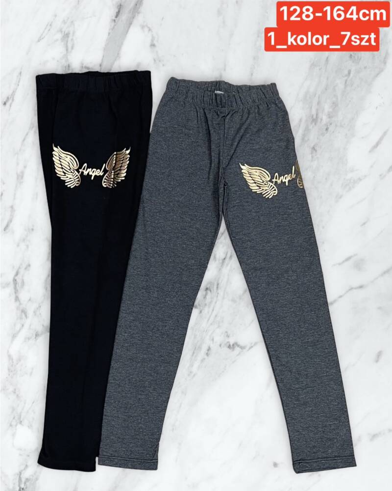 Leginsy dziewczęcy. Roz 128-164. 1 kolor Paczka 7 szt . 1