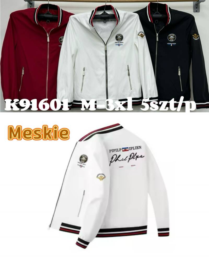 Kurtka męska cienka Roz M-3XL, 1 Kolor Paczka 5 szt