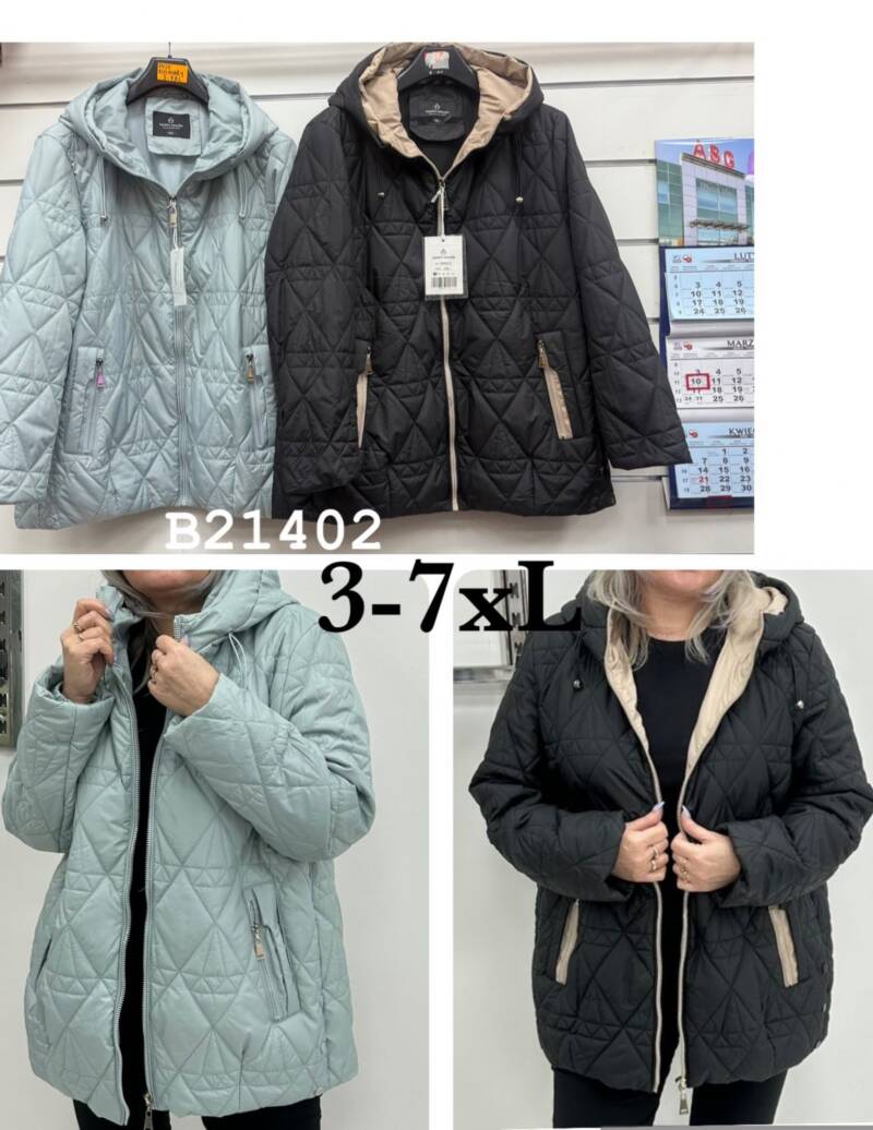 Kurtki damskie cienki Roz 3XL-7XL, 1 Kolor Paczka 5 szt