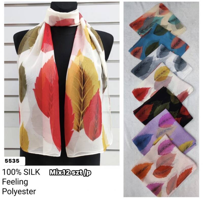 Szaliki damskie Roz Standard, Mix Kolor Paczka 12 szt