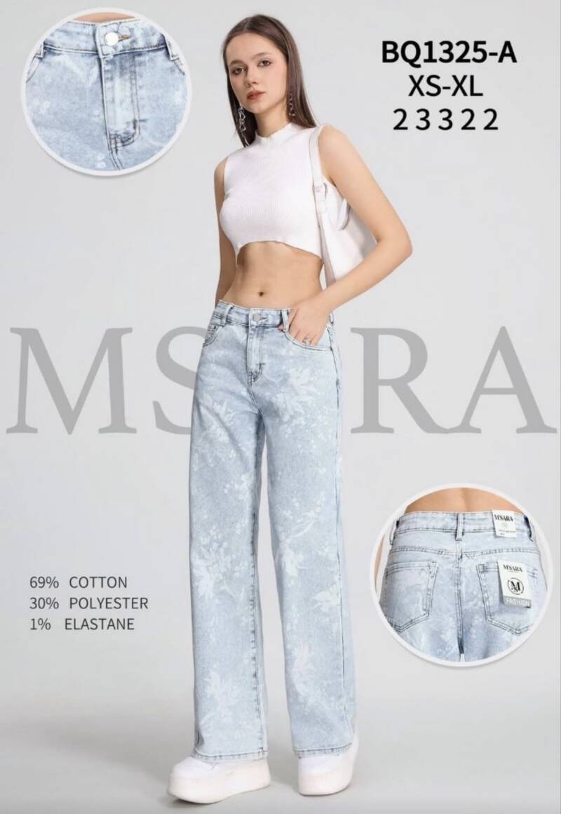 Spondnie damskie jeansy Roz XS-XL, 1 Kolor Paczka 12 szt 1