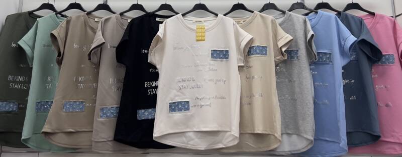 Bluzki damskie (Włoskie produkt) Roz Standard, Mix Kolor Paczka 5 szt