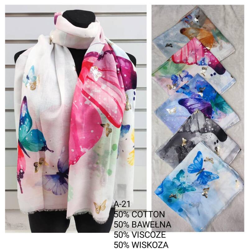 Szaliki damskie Roz Standard, Mix Kolor Paczka 12 szt 1