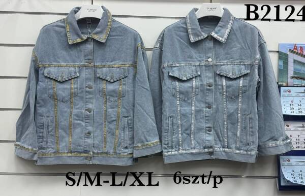 Kurtki damskie jeansy Roz S/M-L/XL, 1 Kolor Paczka 6 szt 1