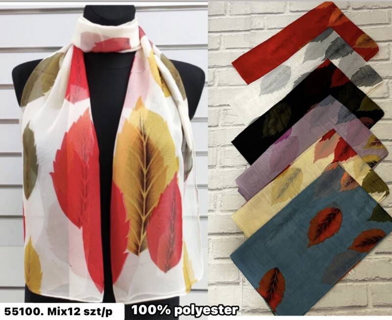 Szaliki damskie Roz Standard, Mix Kolor Paczka 12 szt