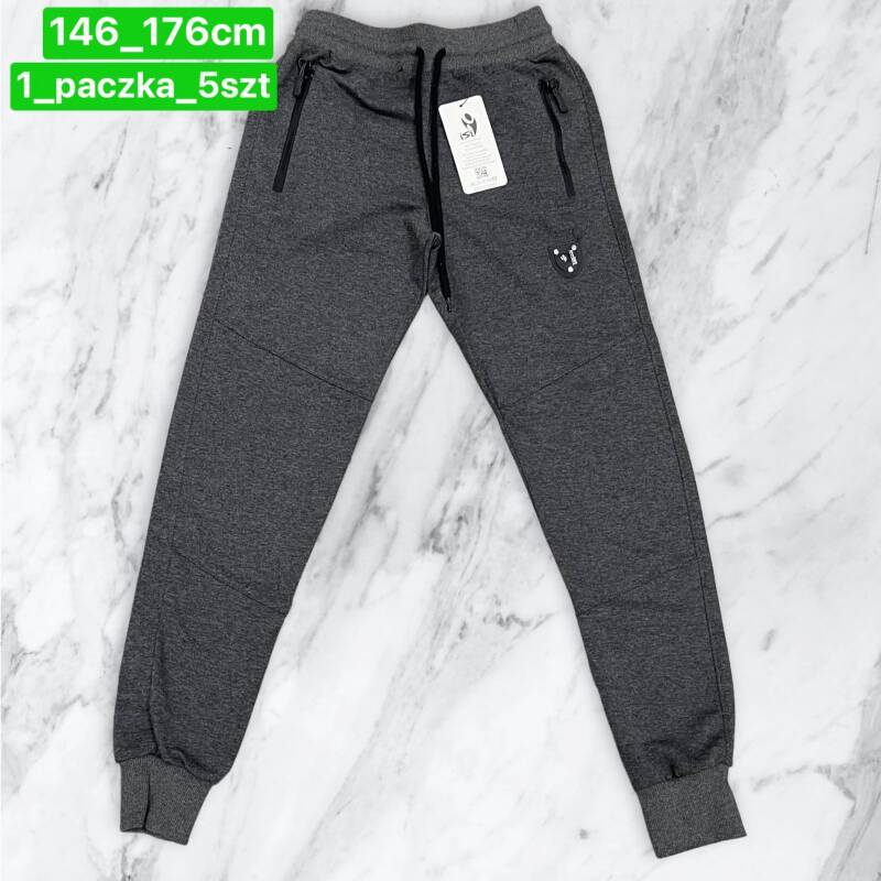 Spodnie chłopięca Roz 146-176. 1 kolor Paczka 5 szt.