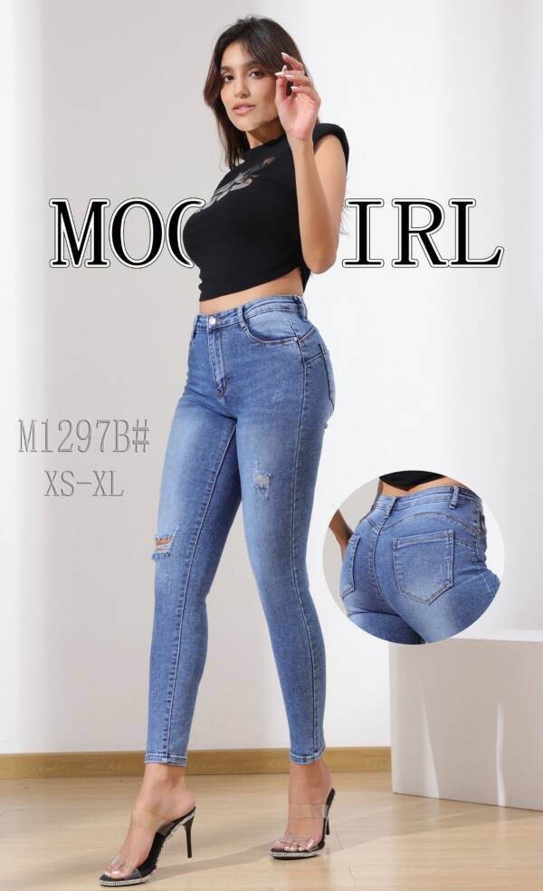 Spondnie damskie jeansy Roz XS-XL, 1 Kolor Paczka 10 szt 1